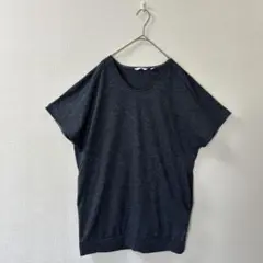 UNIQLOユニクロ フレンチスリーブチュニック　Lサイズ　ダークグレー