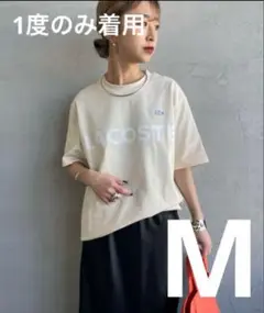 ラコステ ヘビーウェイトブランドネーム ラバープリント ロゴ半袖Tシャツ