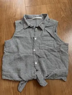 H&M チェック柄 ノースリーブシャツ 152cm