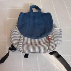 ベビー　リュック　デニム　ストライプ　美品