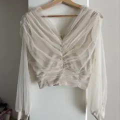 FRIFUL シフォンフリル長袖ブラウス M