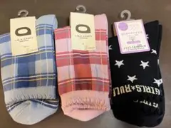 値下げ　新品　女の子　靴下　クルー丈 22〜24㎝　子供　キッズ　3足セット