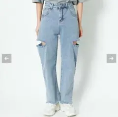 GORGE サイドダメージデニムパンツ