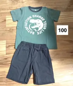 新品　半袖・ハーフパンツ　パジャマ　100　恐竜柄　保育園　ルームウェア