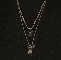 【新品】ネックレス２連 シルバー メンズ アクセサリー チェーン おしゃれ