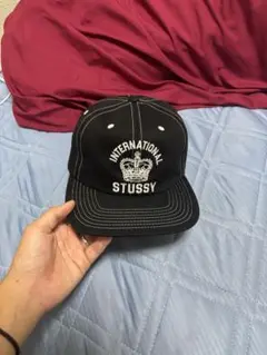 STUSSY CAP 黒 25ss