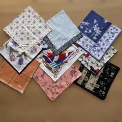 ハンカチまとめ売り　9枚　トラサルディ　ジバンシー　他　カッコいい系　美品❗️