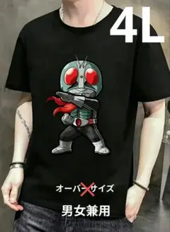 新品♪戦闘キャラクターTシャツ 男女兼用４Ｌ 初代仮面ライダー(？)デザイン