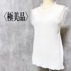 〈極美品〉 ノースリーブ カットソー シアー 透け感 上品