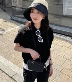 yonfa ヨンファ　チューリップスリーブニット　BLACK