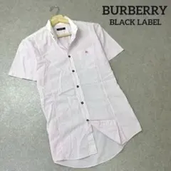 BURBERRY BLACK LABEL 半袖 ボタンダウン ストライプ シャツ