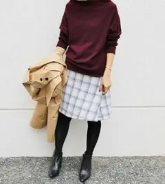 IENA ミニスカート グレー チェック リバーシブル イエナ