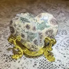ロシアフラワージャスパー　ハート　置物