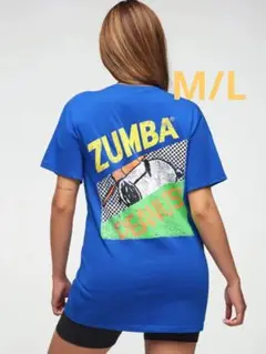ZUMBA スヌーピーTシャツ レディースメンズ男女兼用青M/L