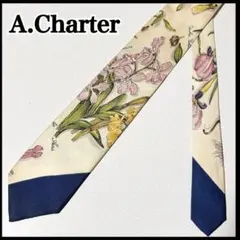 ネクタイ a.chartier 総柄 シルク 絹 パリス
