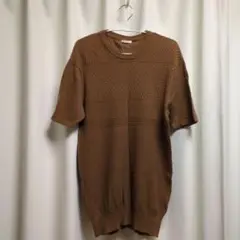 GU 半袖カットソー ブラウン M◆サマーニット ジーユー 茶色
