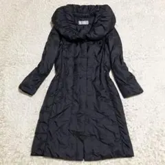 【極美品】MAX MARA ロングダウンコート Aライン 白タグ 黒 36サイズ