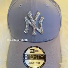 new era 9forty♡グレーデコキャップ