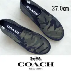 新品 27.0cm COACH/コーチ 迷彩スリッポン 高級靴 約3万円 メンズ