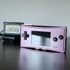 ゲームボーイミクロ パープル　→スーパーマリオアドバンス2付き