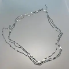 シルバーチェーンネックレス　三連　シンプル