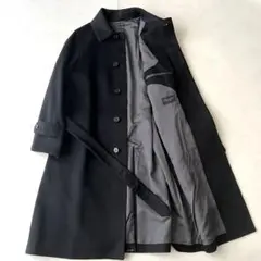 未使用級 ユニバーサルランゲージ コロンボ カシミヤ ステンカラーコート L 黒