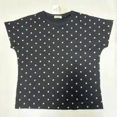 新品タグ付き オーガニックコットン ドット柄 プリントTシャツ SM2 ブラック