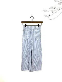 ZARA キッズ ストライプパンツ ブルー 140【c0660】