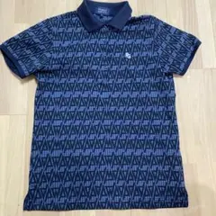 PEARLY GATES 幾何学模様ポロシャツ ネイビー
