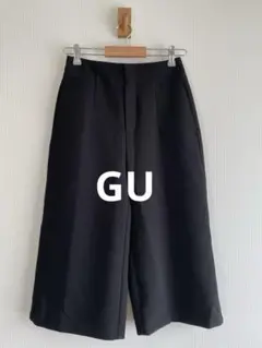 GU 黒 タック入り キュロットパンツ M