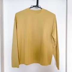 無印良品　天竺編みクルーネック長袖Tシャツ スモーキーイエロー