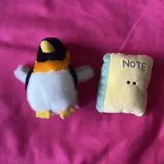 ペンギンぬいぐるみとメモ帳型ぬいぐるみセット