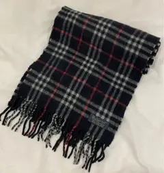 Burberry Londonカシミヤ100% ネイビーノバチェック マフラー