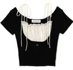 ANDMARY Mew frill tops BLACK