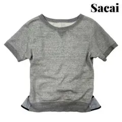 【13SS】Sacai サカイ 半袖 ドッキング フリル スウェット グレー
