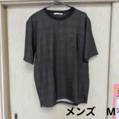 IKKA LOUNGE ダークブラウン チェック柄 Tシャツ M