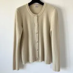 FOXEY BOUTIQUE カシミヤ100%リブカーディガン 42 アイボリー
