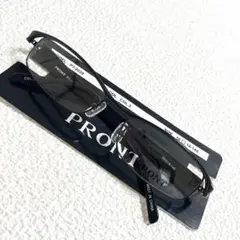未使用 PRONT フルリム メガネフレーム 男女兼用 ちょい悪 ブラック系