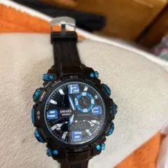 SMAEL ブラックに映えるブルーカッコいい存在感