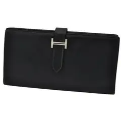 HERMES 美品 ベアン スフレ エプソン グレー系 長財布 □J刻印
