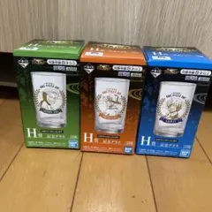 一番くじ ワンピース　Ｈ賞記念グラス　３点セット　ゾロ・エース・サンジ