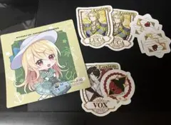 にじさんじカラオケまねきねこコラボ　ぽむ　コースター　ルカ　ヴォックス　ステカー