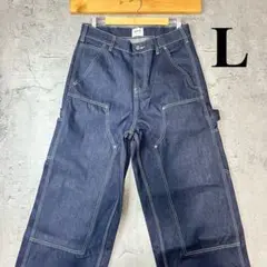 ✅新品未使用　ダブルニー　デニムパンツ　ペインターパンツ　インディゴ　極太　L