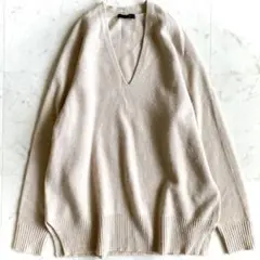 極美品 ザロウ THE ROW ウールカシミヤ Vネック セーター ベージュ