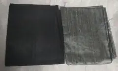 シルク生地 silk dupioni　黒とグレー　2枚セット