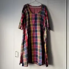 3 キャピタル KAPITAL チェック ロング ワンピース コットン