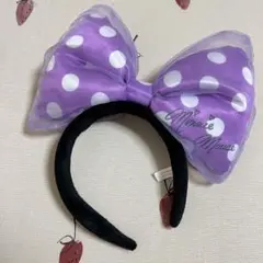 最終値下げ ディズニー カチューシャ リボン パープル ミニーちゃん