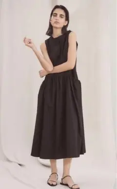 セオリーリュクス2023Crisp Linen人気ロングワンピース未使用38黒