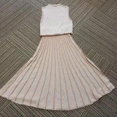 ノースリーブニットワンピース サマーニット ピンク