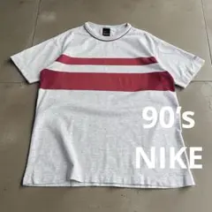【希少】90s NIKE ナイキ ボーダー Tシャツ Y2K アーカイブ　古着